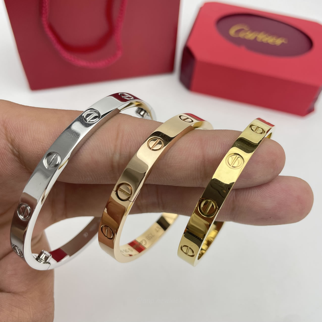 Cartier 18k Love Bracelets Gold Silver Rosegold (14) - newkick.vip